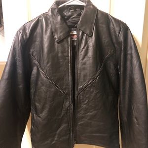 NWT Allstate Leather Motorcycle Jacket, Medium
